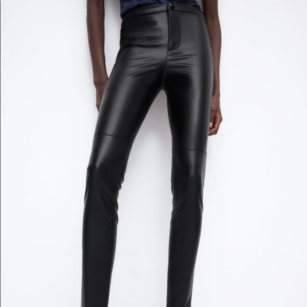 NWT ZARA FAUX LEATHER LEGGINGS